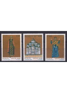 1988 Vaticano Millennio Battesimo Rus' di Kiev serie 3 Valori Sassone 837-9